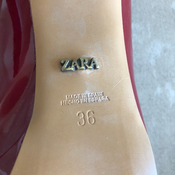 Zara Red Patent Peep Toe Pumps - Picture 5 of 6